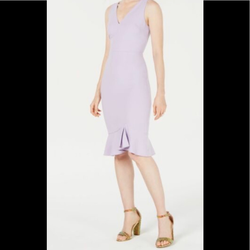 New Betsy Johnson Purple Flounce Hem Sheath Dress.
